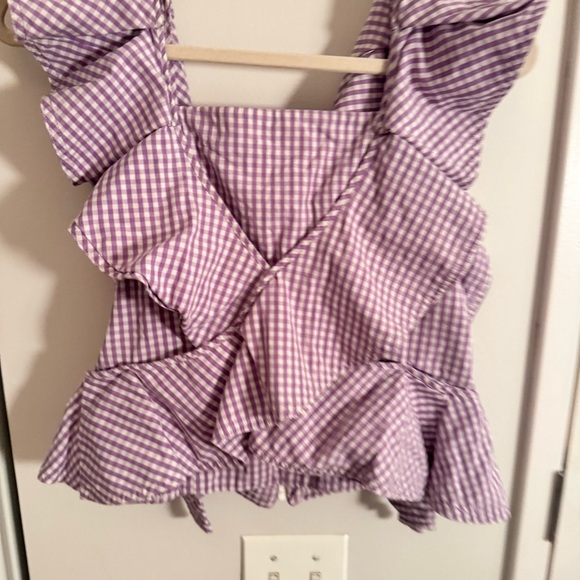 PETERSYN Lavender Gingham Plaid Purple Tate Top - Picture 5 of 11